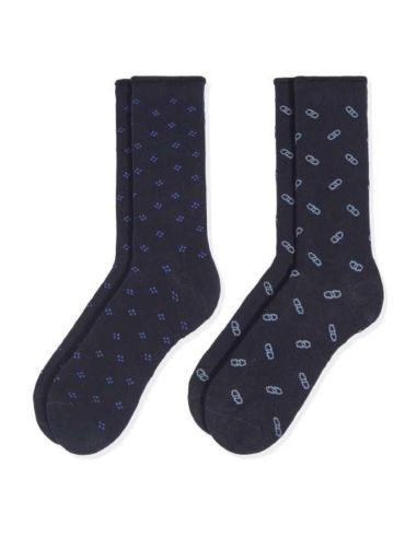 Calcetines de algodón cálido para hombre. Color gris-negro.