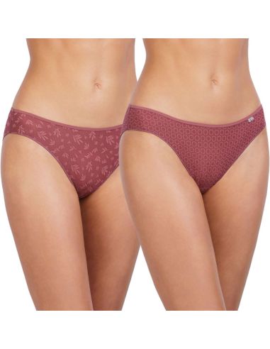 Pack de dos braguitas bikini. Color ciruela.