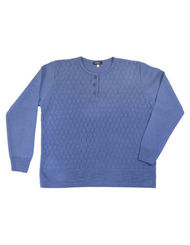 Jersey de punto invierno para mujer. Detalle frontal.