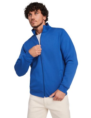 Chaqueta sudadera de invierno para hombre. Detalle frontal. Marino.