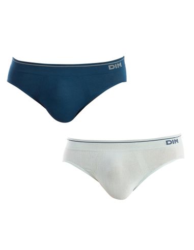 Pack 2 slips basic sin costuras de algodón para hombre. Frontal. Color negro..
