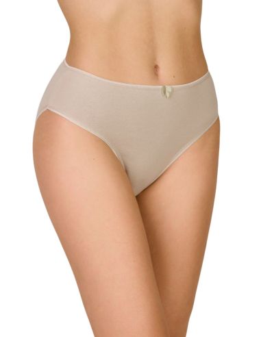 Braga midi de algodón peinado elástico para mujer. Detalle frontal.