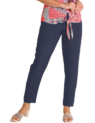 Pantalón largo de verano para mujer. Color beig.
