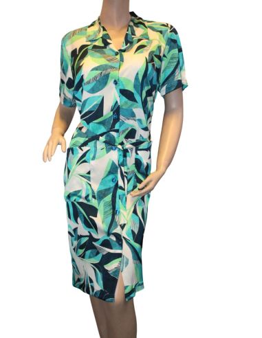 Vestido clásico bambula en manga corta. Frontal