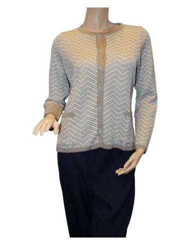 Chaqueta de punto verano para mujer. Detalle color.