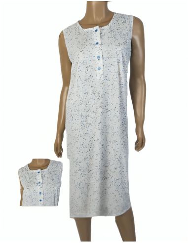 Camisón de mujer en punto seda para verano. Detalle frontal.