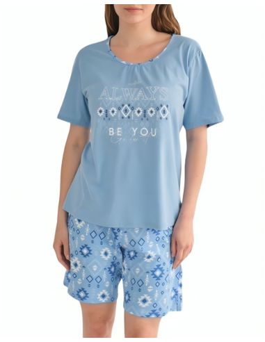 Pijama verano de dormir para mujer. Detalle frontal.