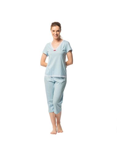 Pijama de verano para mujer. Detalle frontal.