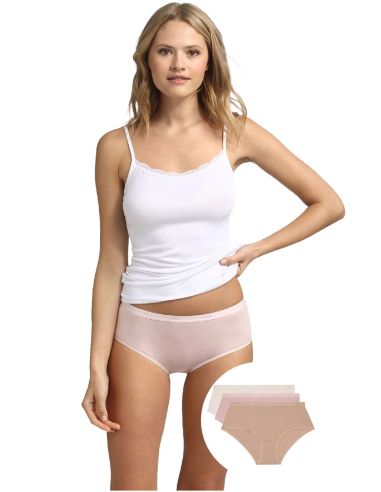 Pack 3 bragas bóxer mujer algodón color Azul EcoDim
