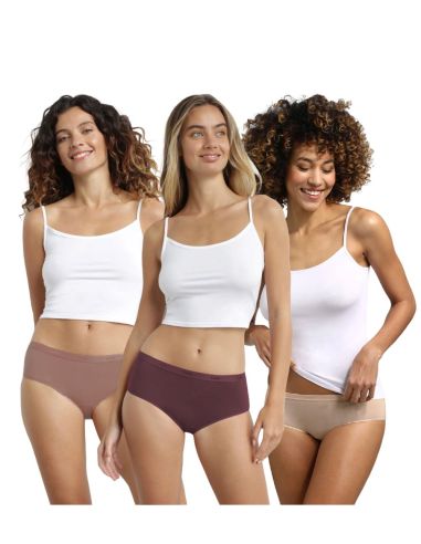 Pack 3 bragas bóxer mujer algodón color Azul EcoDim