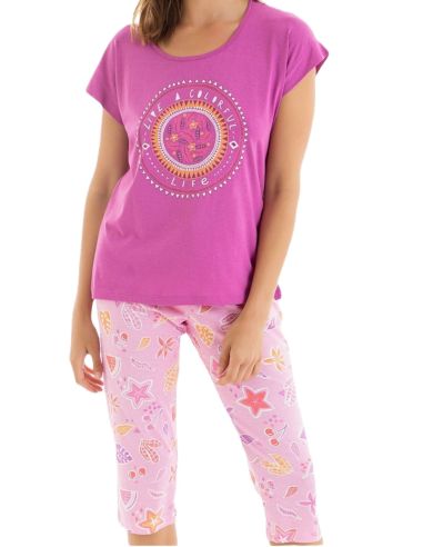 Pijama de verano para mujer. Detalle frontal.