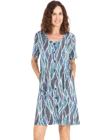 Vestido abierto de verano para mujer. Detalle frontal.