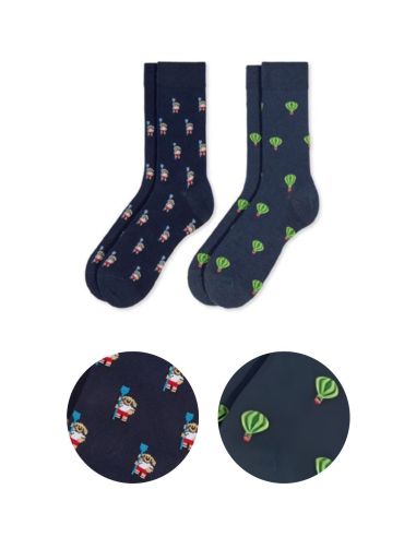 Calcetines de verano para hombre. Detalle frontal, color gris.
