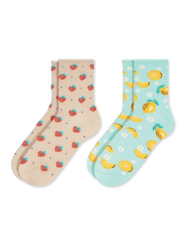 Calcetines cortos de verano para mujer. Detalle frontal.