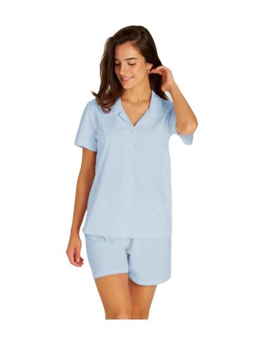 Pijama mujer de dormir para verano. Detalle frontal.