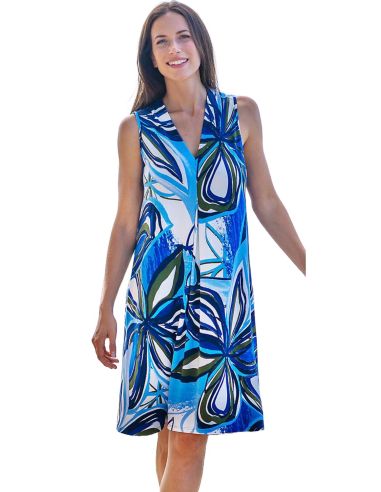 Vestido de verano para mujer de estilo casual. Detalle frontal.