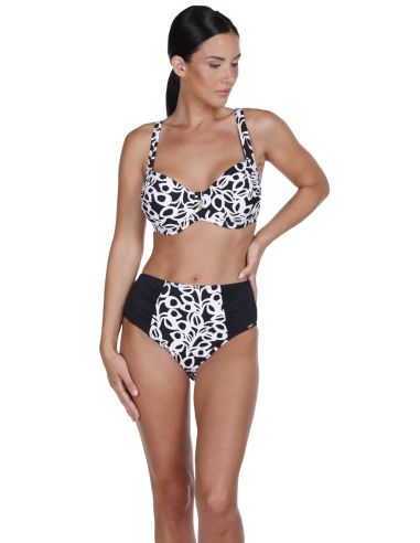 Bikini reductor para mujer estampado. Detalle frontal.