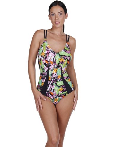 Bañador reductor para mujer. Detalle frontal.