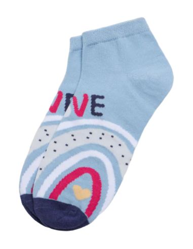 Calcetines invisibles para mujer. Detalle frontal. Colores estampados.