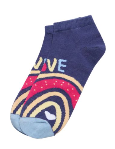 Calcetines invisibles para mujer. Detalle frontal. Colores estampados.
