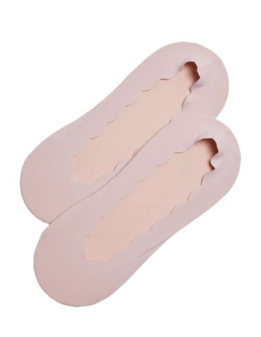 Pinkys invisibles para mujer en color liso con mezcla de algodón. Detalle frontal.