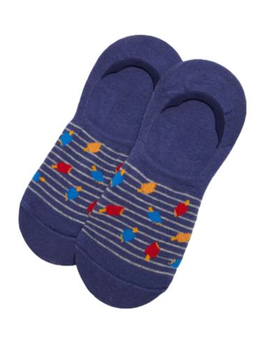 Pinkys invisibles con divertidos estampados para hombre. Detalle frontal.