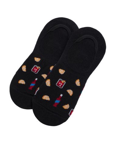 Pinkys invisibles con divertidos estampados para hombre. Detalle frontal.
